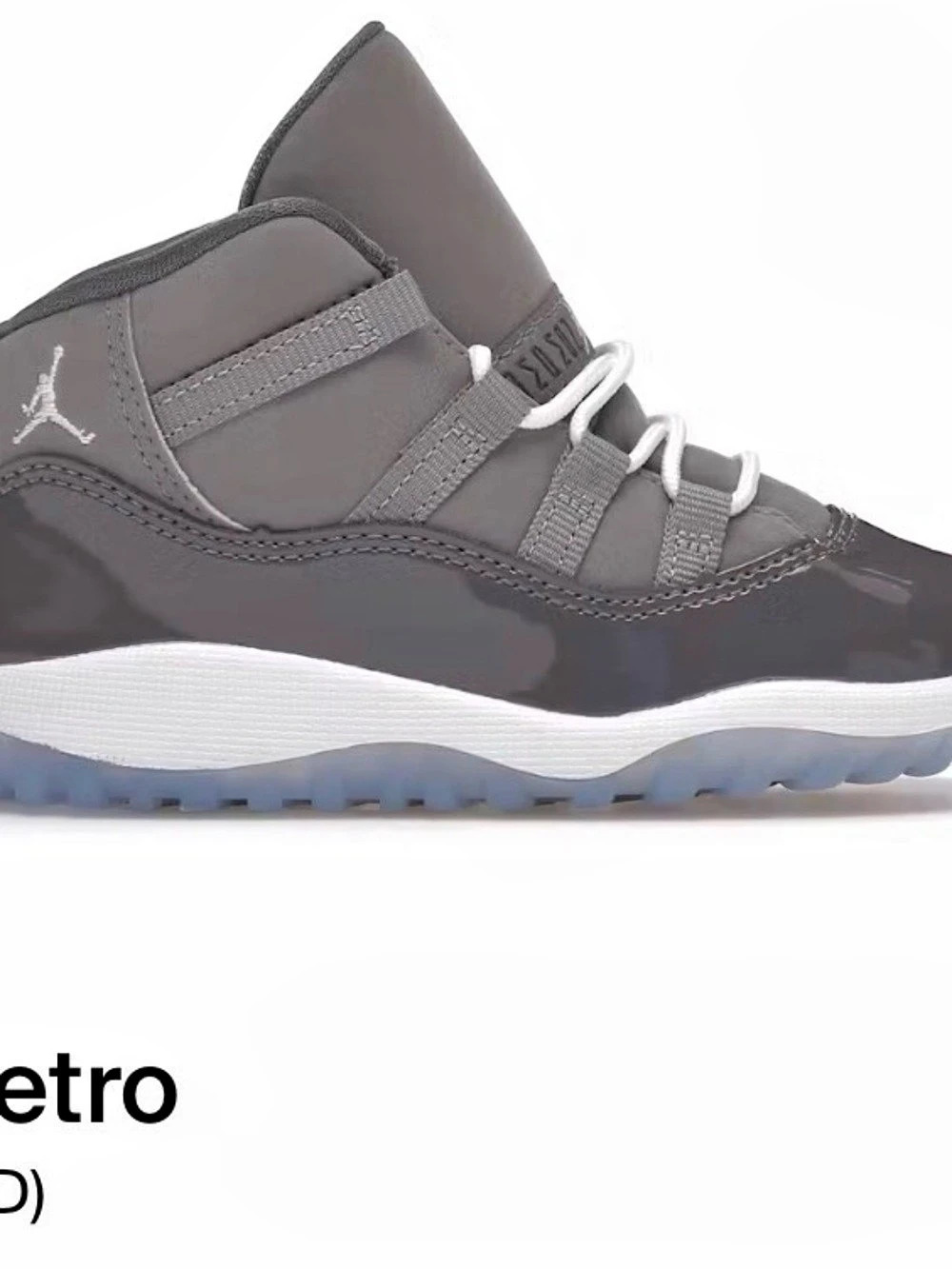 Jordan Air Jordan 11 Retro High-Top Sneakers in Gray & White Kids US 5c